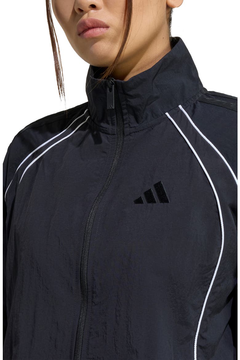 Iconic 3-Stripes Logo Windbreaker, Alternate, color, BLACK