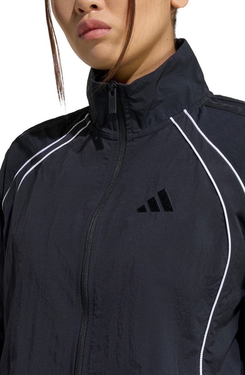 adidas Iconic 3-Stripes Logo Windbreaker, Alternate, color, Black