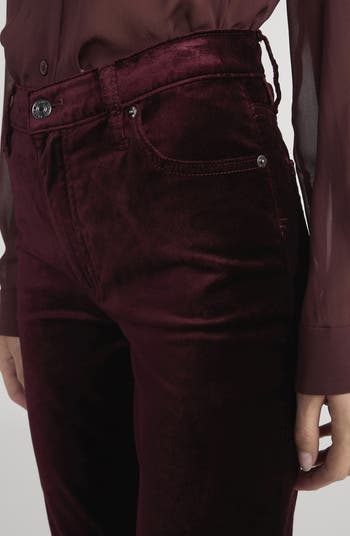 Le Sleek Velvet Ankle Straight Leg Pants