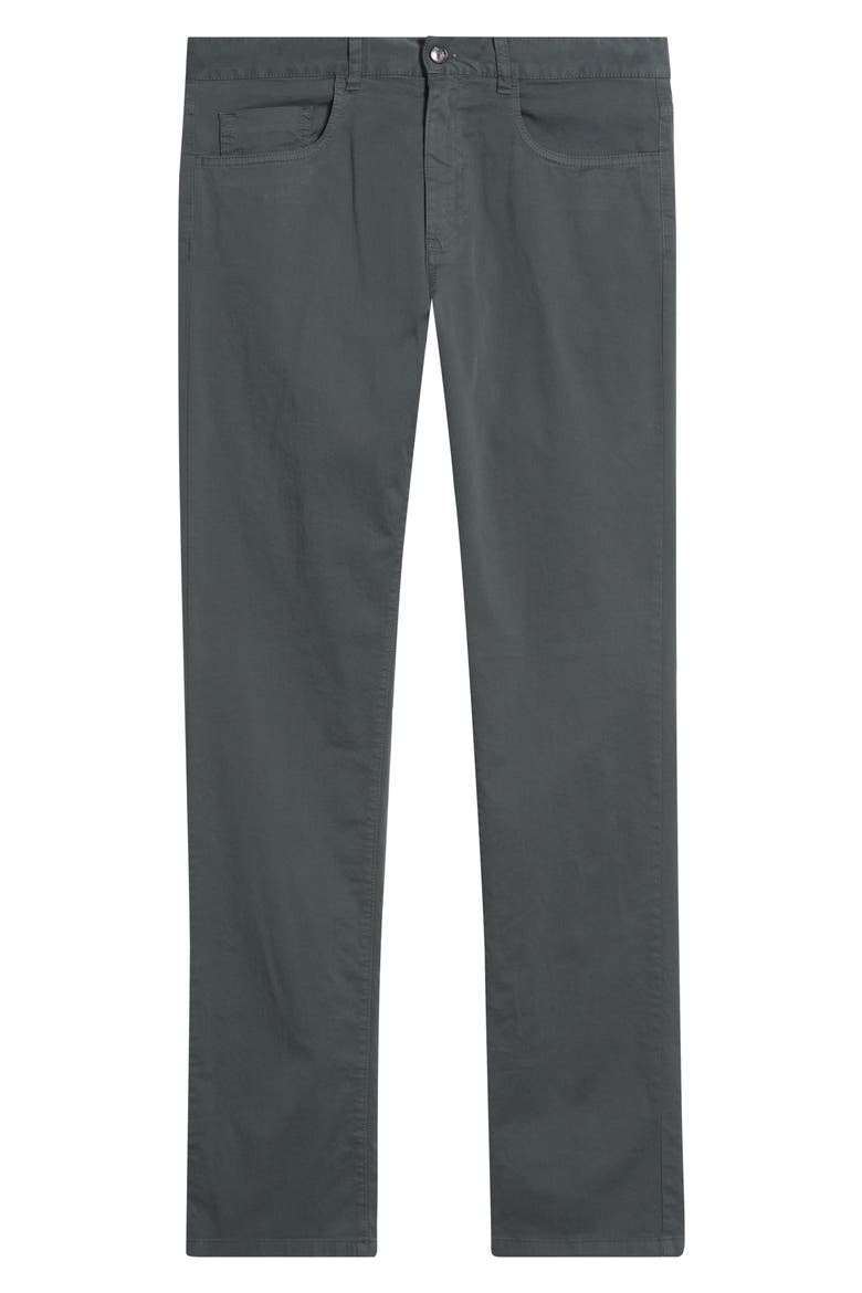 Regular Fit 5-Pocket Cotton Stretch Twill Pants, Alternate, color, CHARCOAL