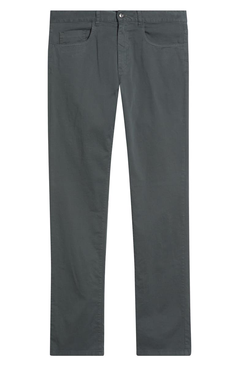 Canali Regular Fit 5-Pocket Cotton Stretch Twill Pants, Alternate, color, Charcoal