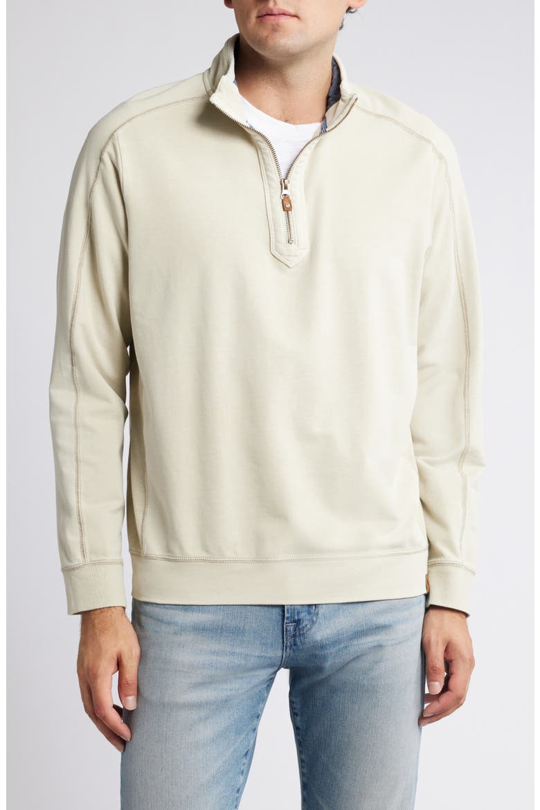 Ben & Terry Half Zip Sweatshirt, Main, color, WARM MIST