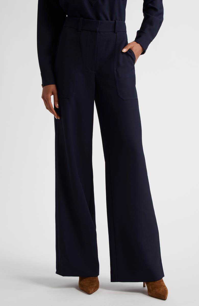Veronica Beard Cole Wide Leg Pants, Main, color, Navy