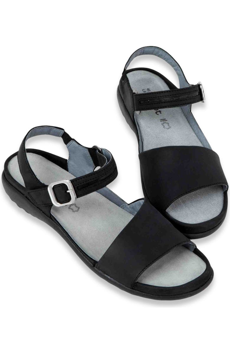 Naot Nagoya Sandal, Alternate, color, Ebony Nubuck/ Black Leather