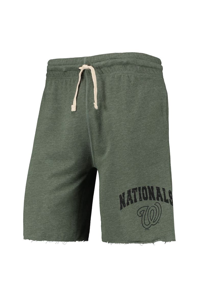 Men's Concepts Sport Heathered Green Washington Nationals Mainstream Logo Terry Tri-Blend Shorts, Alternate, color, Heather Green