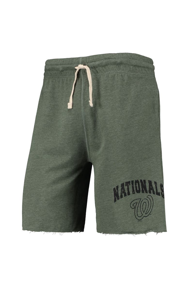 CONCEPTS SPORT Men's Concepts Sport Heathered Green Washington Nationals Mainstream Logo Terry Tri-Blend Shorts, Alternate, color, Heather Green