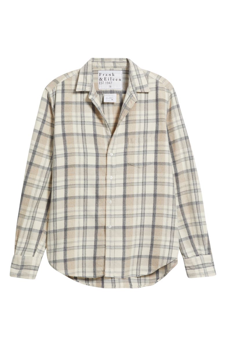 Frank & Eileen Eileen Relaxed Button-Up Shirt, Alternate, color, Cream/ Sand/ Grey Plaid