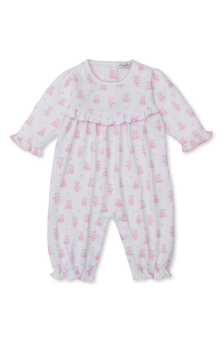 Kissy Kissy Print Pima Cotton Romper, Main, color, Pink