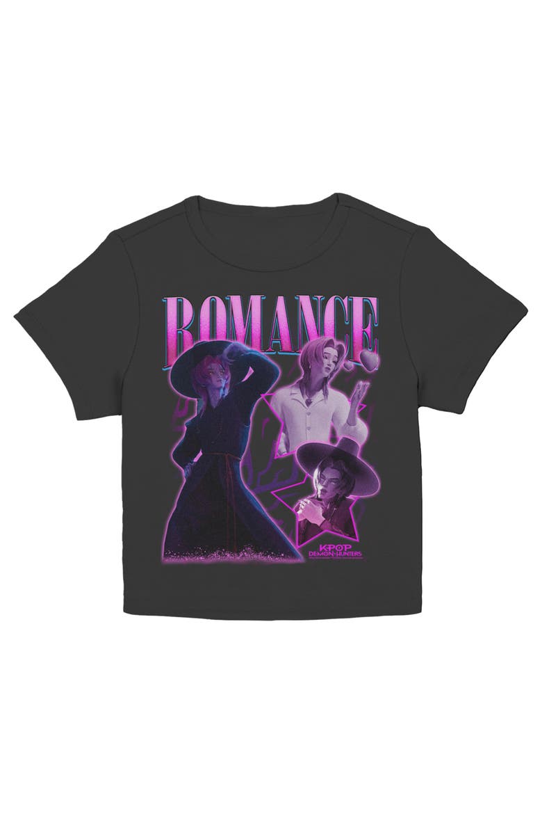 Junior's KPop Demon Hunters Romance Saja Collage Superstar  Graphic T-Shirt, Main, color, Black