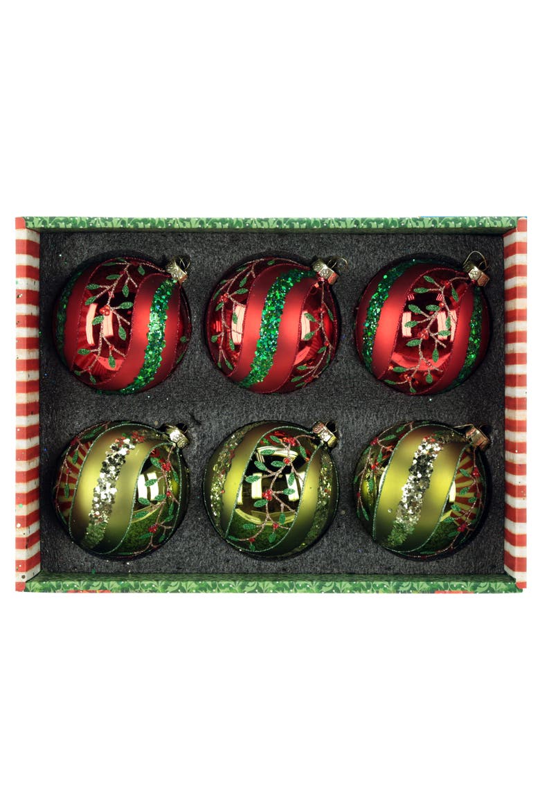 Mistletoe Twist Ornament, Box of 6, Alternate, color, Red