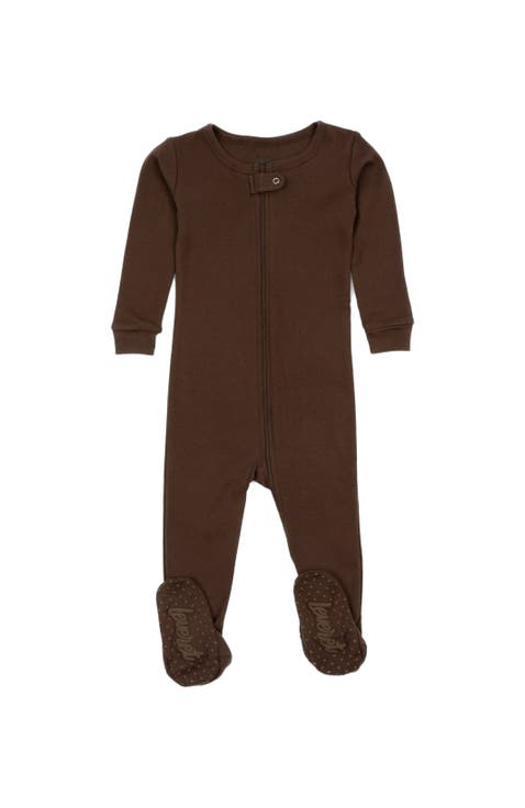 Footed Solid Cotton Matching Family Pajamas (Baby)
