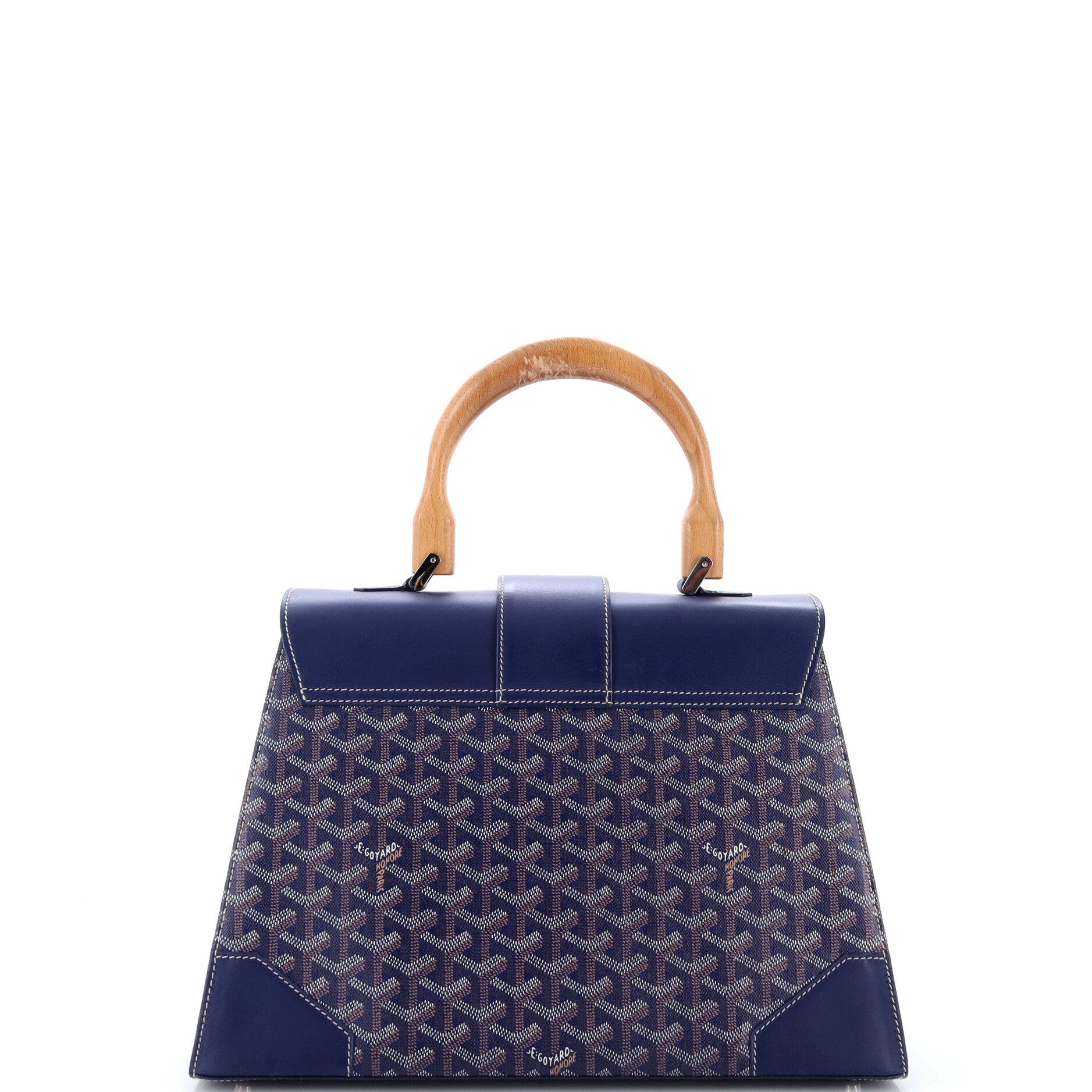 Saigon Top Handle Bag Coated Canvas with Leather MM, Alternate, color, Blue