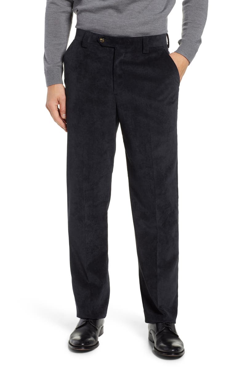 Berle Classic Fit Flat Front Corduroy Trousers, Main, color,