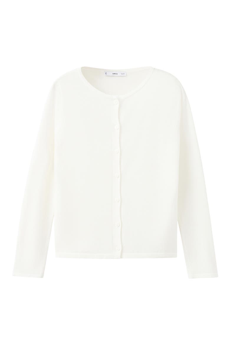 Fine Knit Crewneck Cardigan, Main, color, ECRU