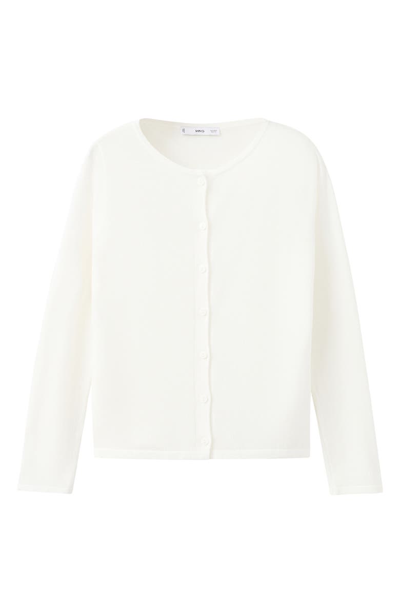 MANGO Fine Knit Crewneck Cardigan, Main, color, 