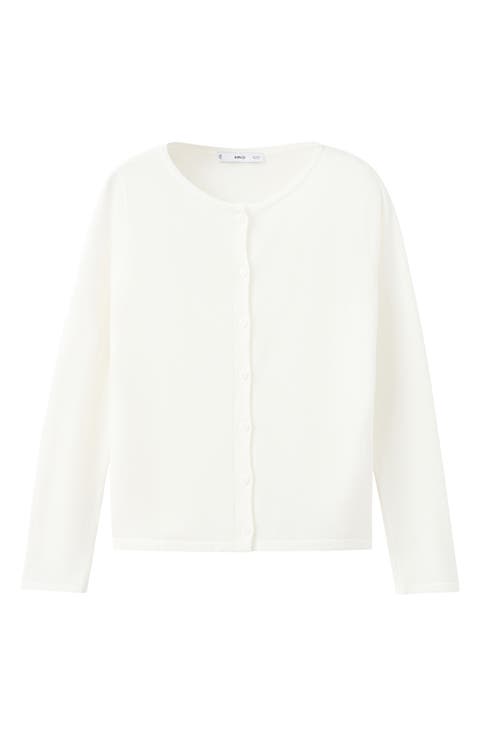 Fine Knit Crewneck Cardigan
