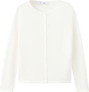 MANGO Fine Knit Crewneck Cardigan