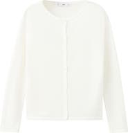 MANGO Fine Knit Crewneck Cardigan