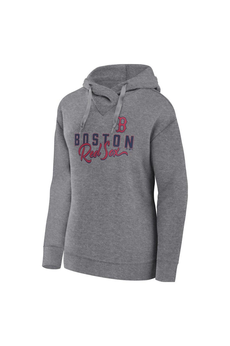 Women's Fanatics Branded Heather Gray Boston Red Sox Script Favorite Lightweight Pullover Hoodie, Alternate, color, Heather Gray