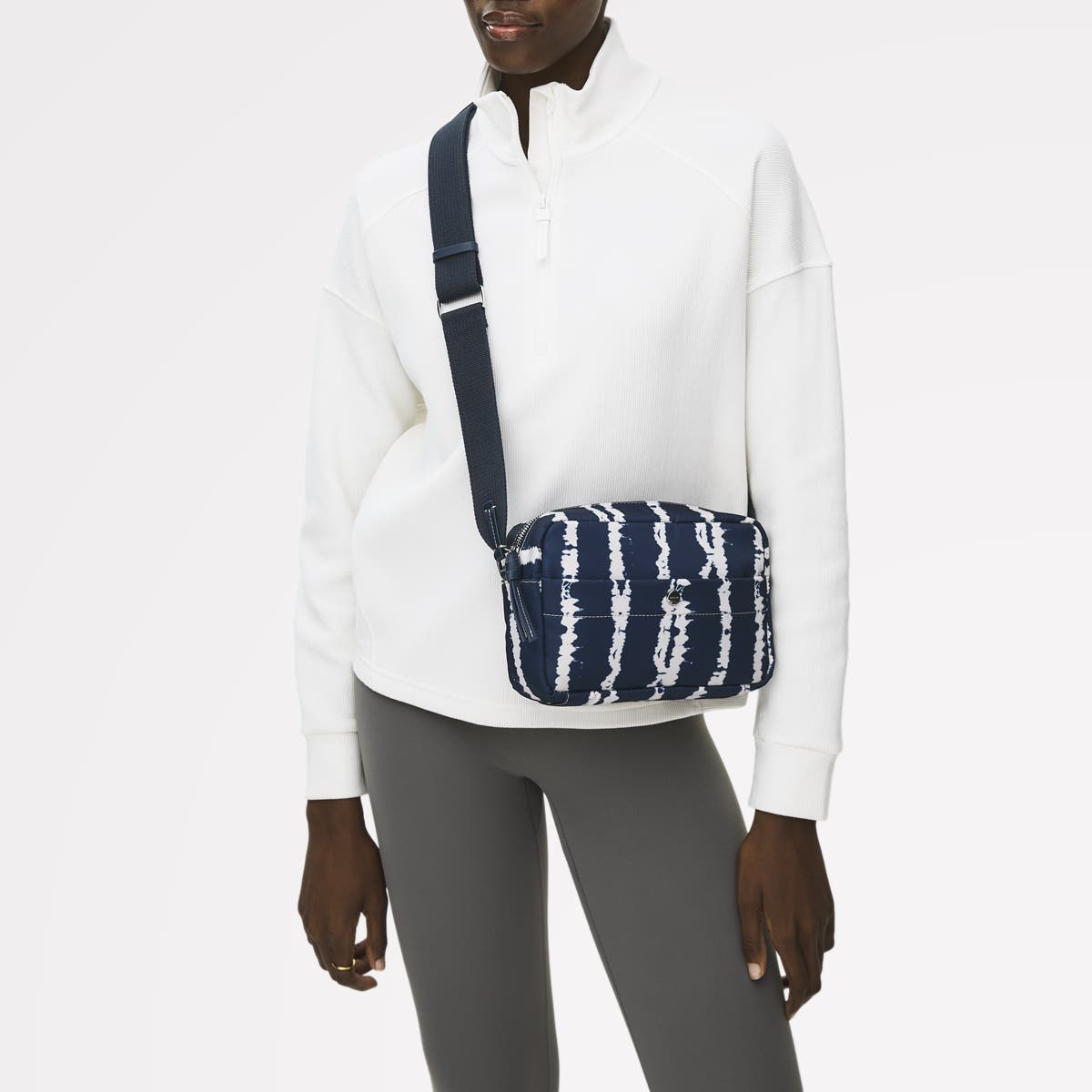 Radley Halley Row - Tie Dye Stripe Small Ziptop Crossbody Bag, Alternate, color, Naval