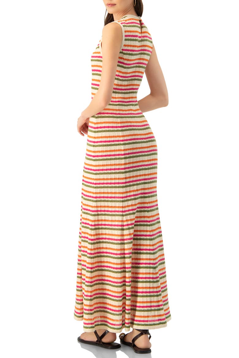 Sleeveless Striped Knit Maxi Dress, Alternate, color, Multicolor-Ivory