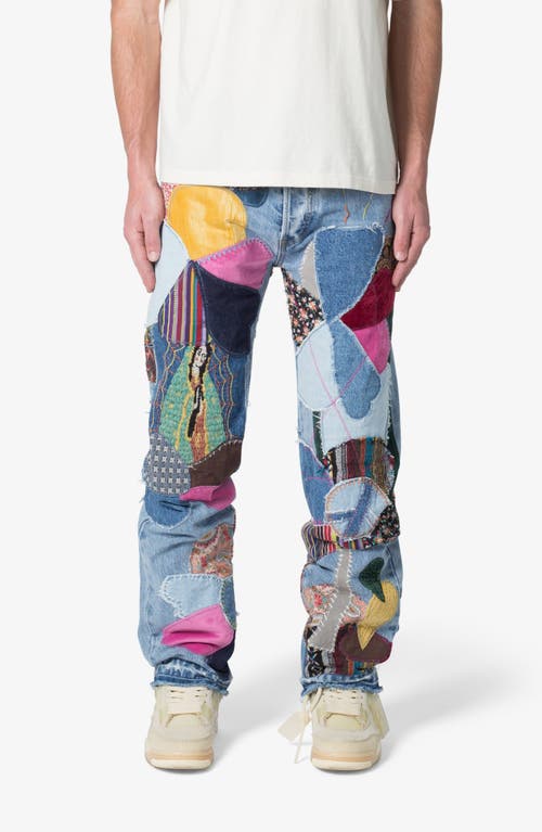 mnml Baggy Patchwork Release Hem Jeans in Blue/Multi  product