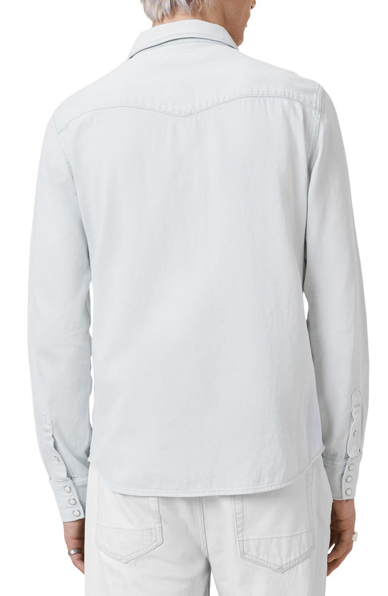 AllSaints MacGowan Cotton Denim Snap-Up Western Shirt, Alternate, color, 