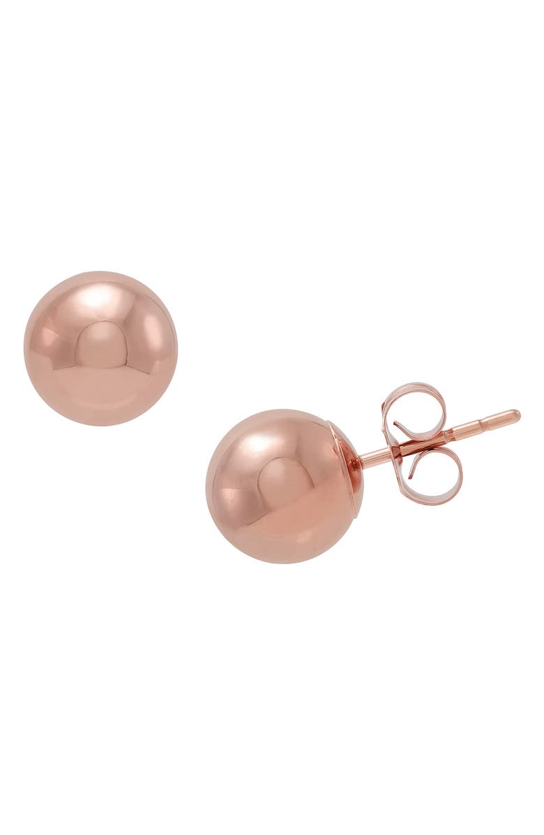 Frankie & Zoe Ball Button Stud Earrings, Alternate, color, Rose Gold