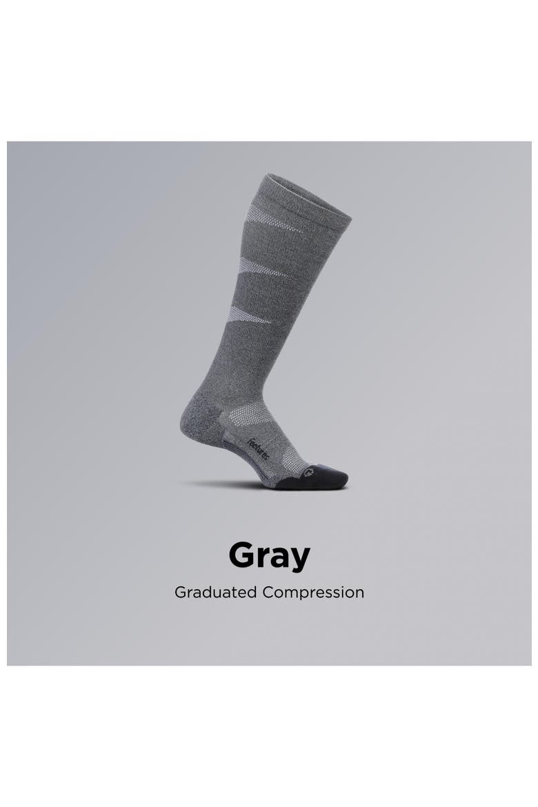 Graduated Compression Light Cushion Knee High Compression Socks, Alternate, color, Gray