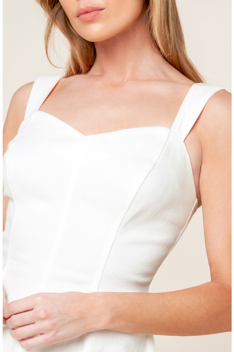 Sweetheart Denim Minidress, Alternate, color, WHITE DENIM