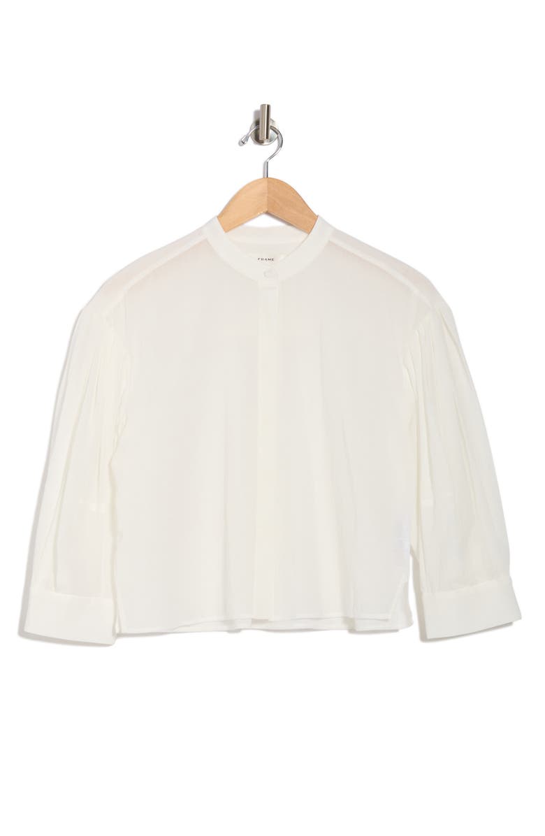 FRAME Puff Sleeve Crop Poplin Top, Alternate, color, White