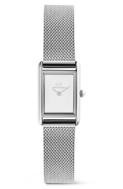 Bound Mini Tank Mesh Strap Watch, 17mm x 26mm