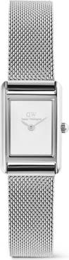 Daniel Wellington Bound Mini Tank Mesh Strap Watch, 17mm x 26mm