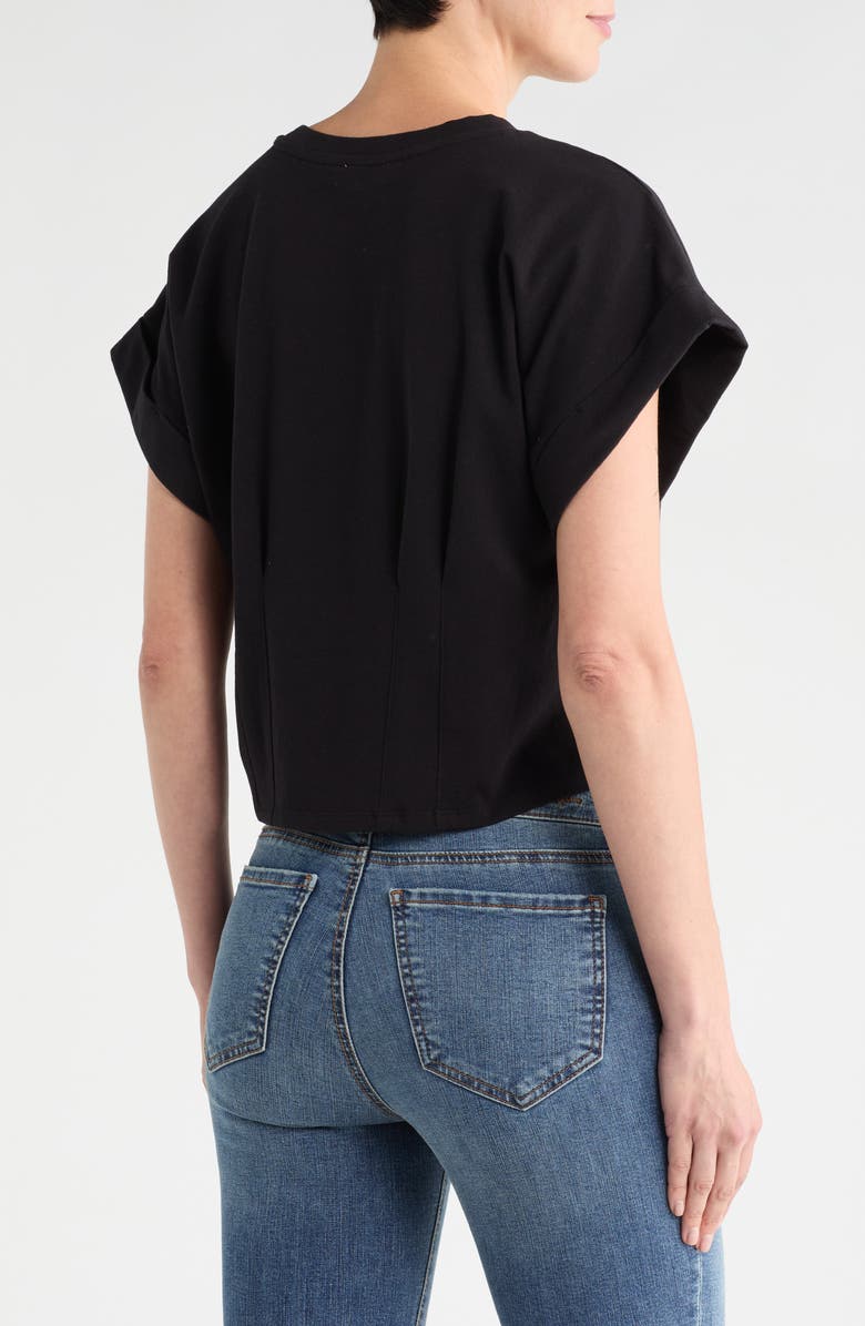 DKNY Crop Shoulder Crop T-Shirt, Alternate, color, Black