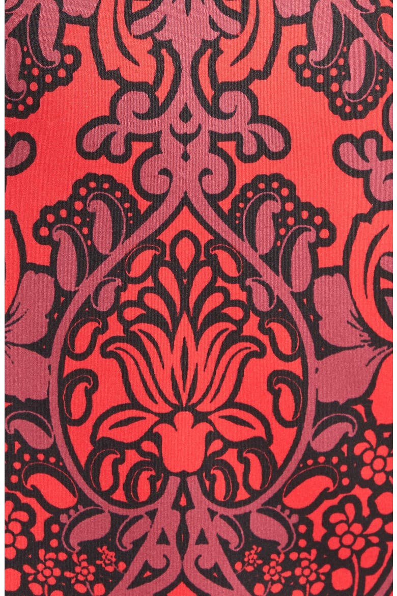 Print Scuba Fit & Flare Dress, Alternate, color, BLACK/ RED