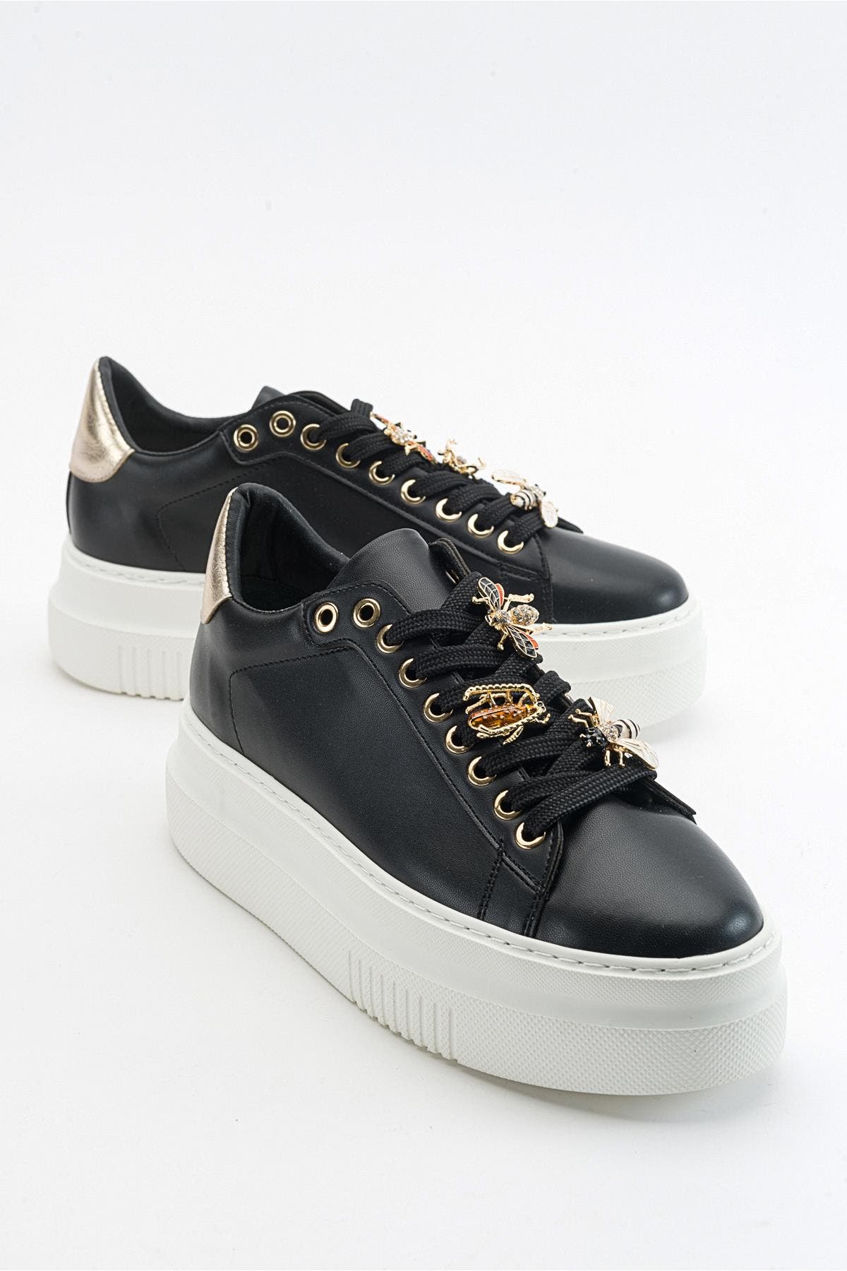 Prologue Shoes Ater Bee Buckle Sneakers, Main, color, Black Faux Leather