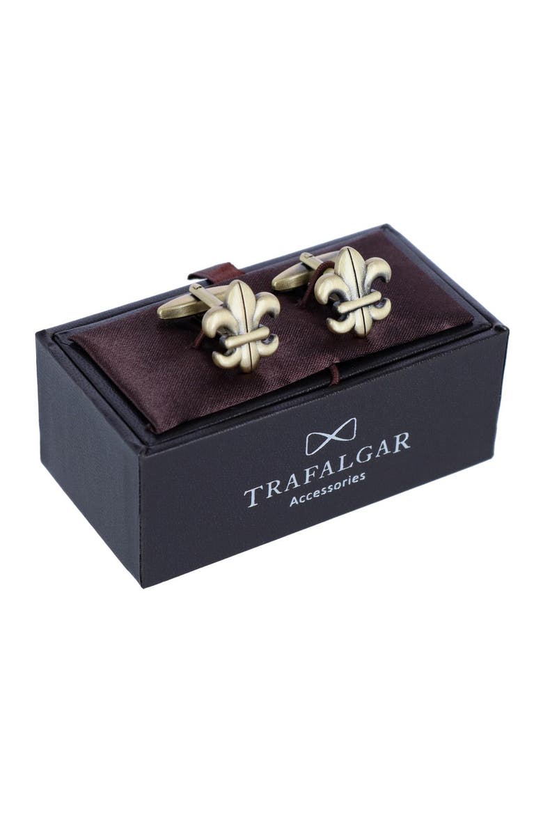 Fletcher Fleur-Di-Lis Novelty Cufflinks, Alternate, color, Anti-Brass