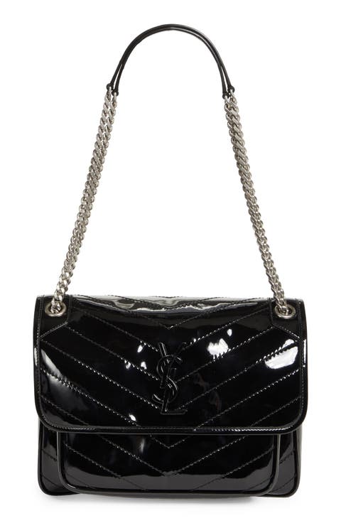 Medium Niki Patent Leather Convertible Crossbody Bag