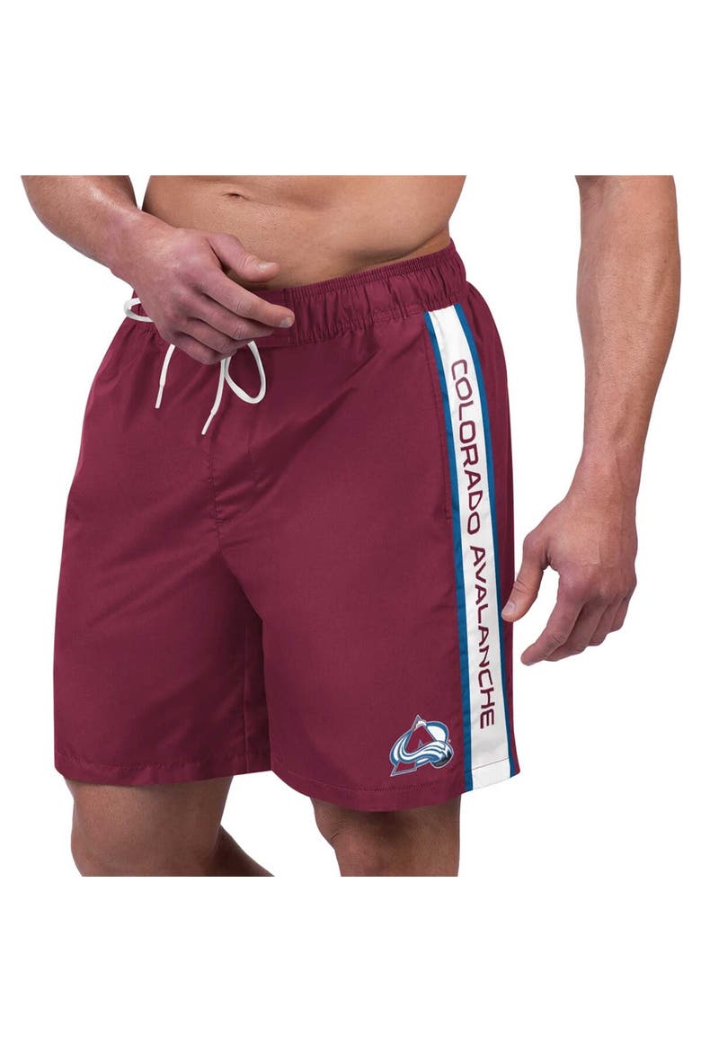 Men's G-III Sports by Carl Banks Burgundy Colorado Avalanche Streamline Volley Swim Trunks, Alternate, color, Burgundy
