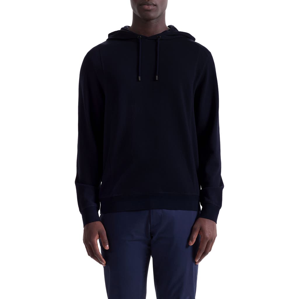 Bugatchi Textured Piqué Hoodie In Black