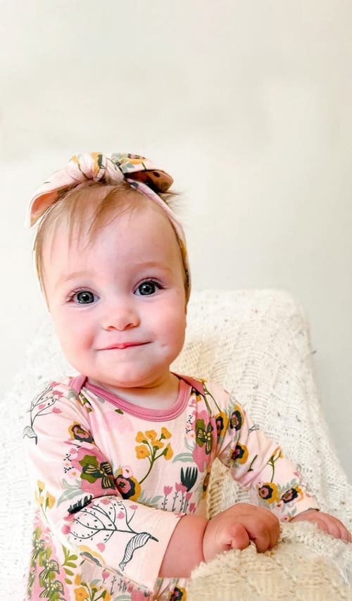 Everly Grey Ruffle Romper & Head Wrap Set In Multi