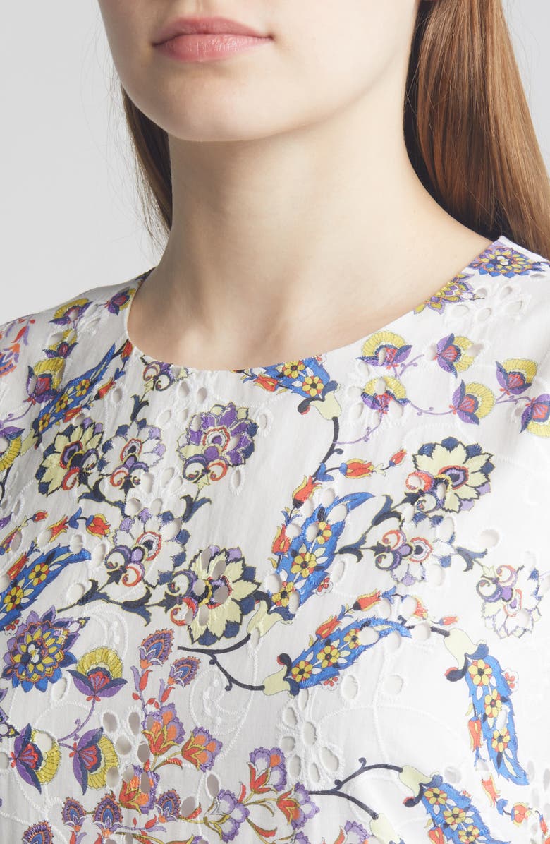 KOBI HALPERIN Daniela Floral Embroidered Cotton Dress, Alternate, color, Ivory Multi