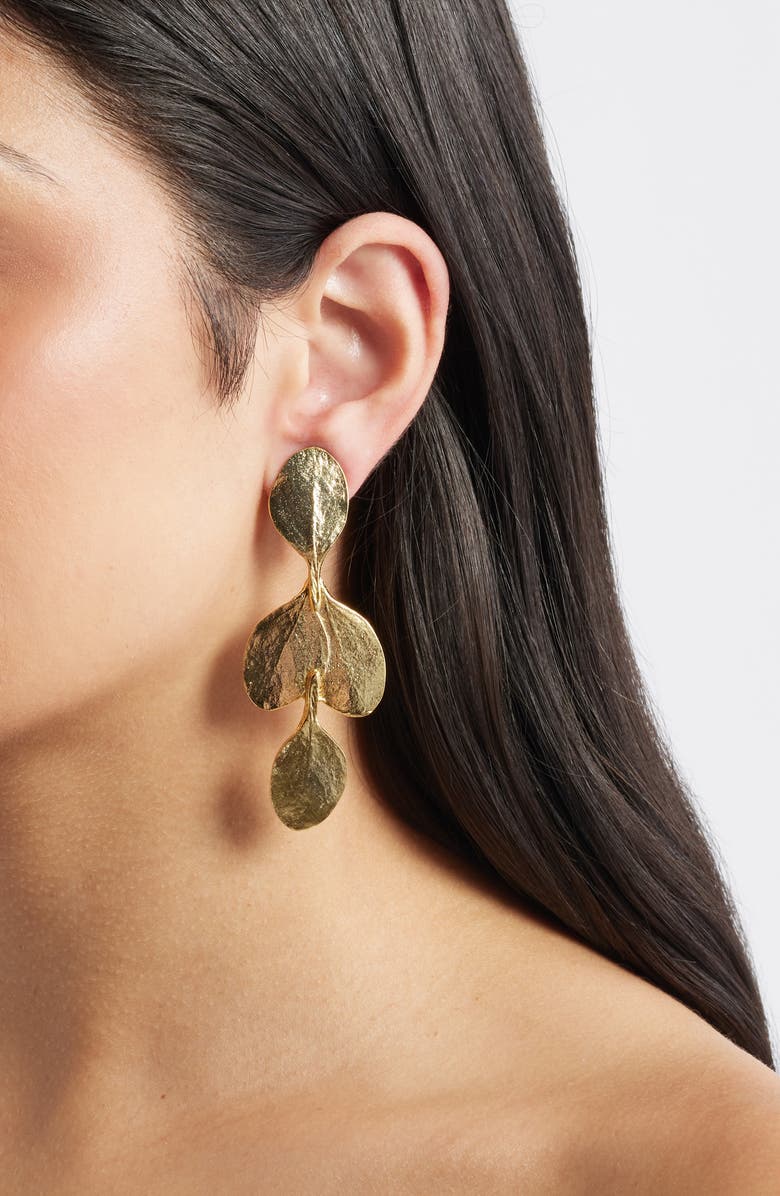 Kenneth Jay Lane Leaf Drop Earrings, Alternate, color, 