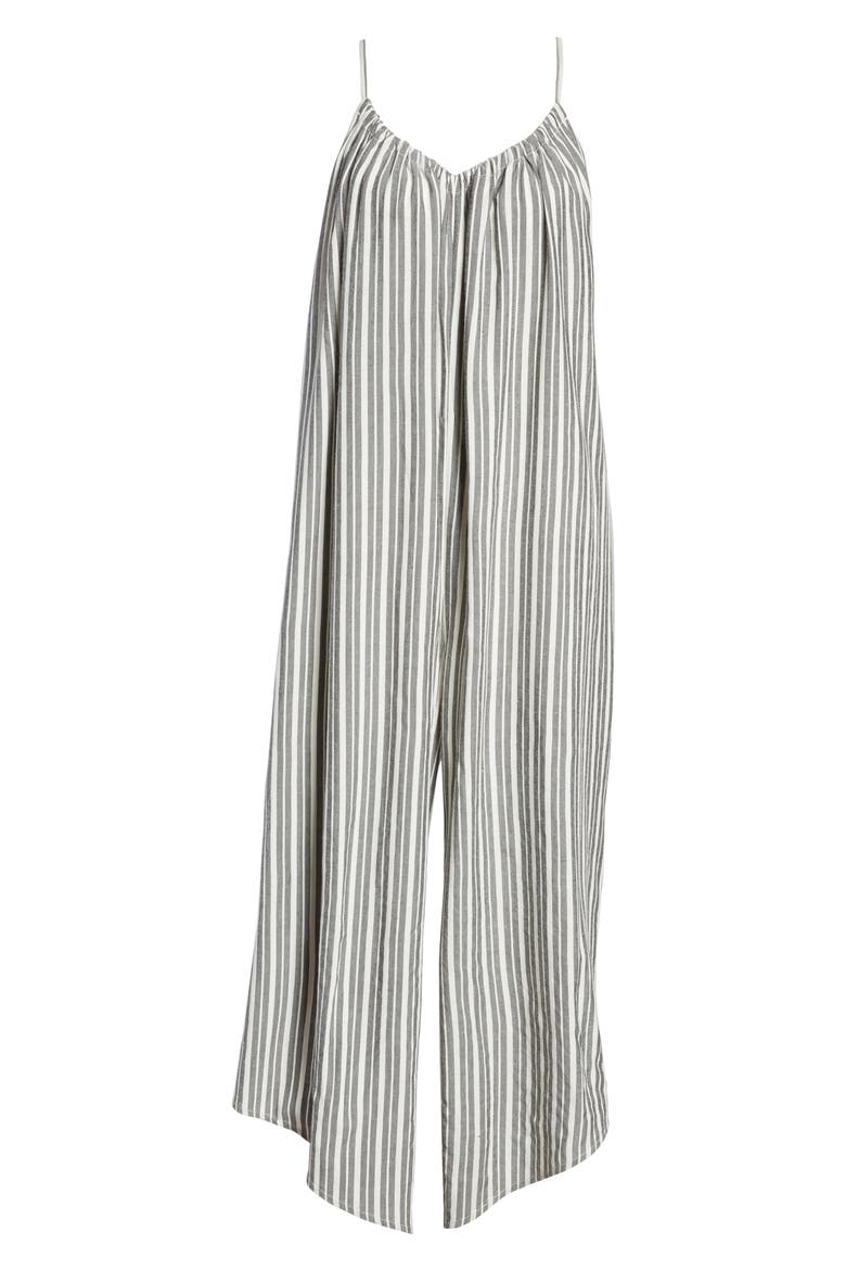 Del Sur Stripe Jumpsuit, Alternate, color, BLACK
