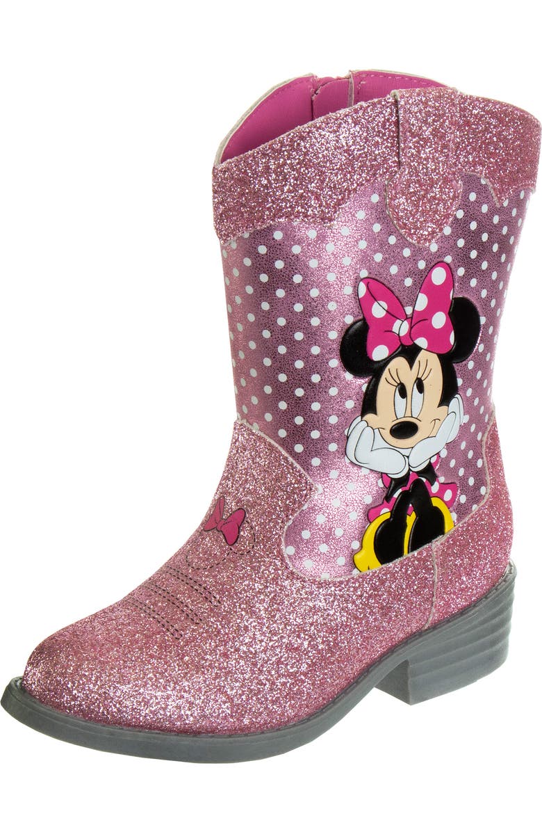 JOSMO Kids
Disney Minnie Mouse Western Boot, Alternate, color, Pink Glitter