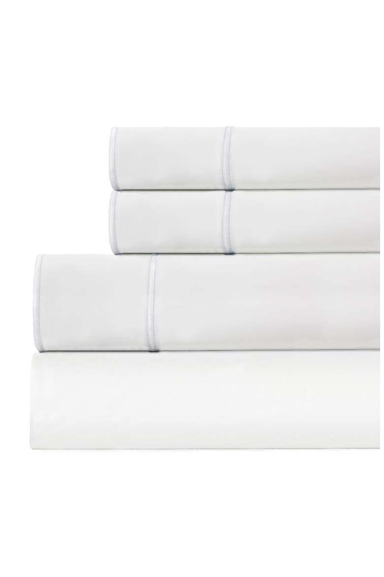 Framed 600 Thread Count Sateen Sheet Set, Main, color, WHITE/ WHITE