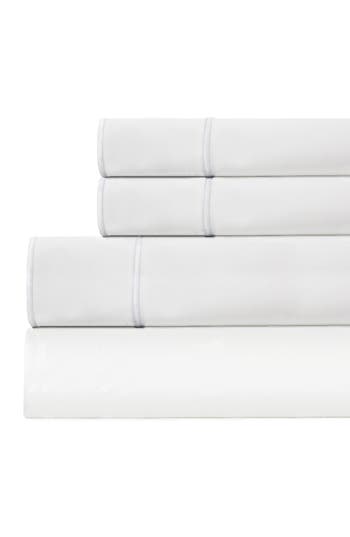 Melange Home Framed 600 Thread Count Sateen Sheet Set In White