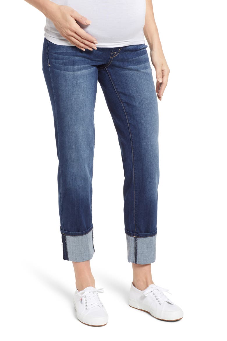 Cuff Straight Leg Maternity Jeans, Main, color, ZIGGY