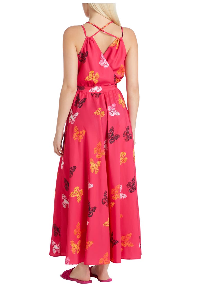 VALIMARE Amelia Maxi Wrap Crepe de Chine Cover-up Dress, Alternate, color, Fuscia