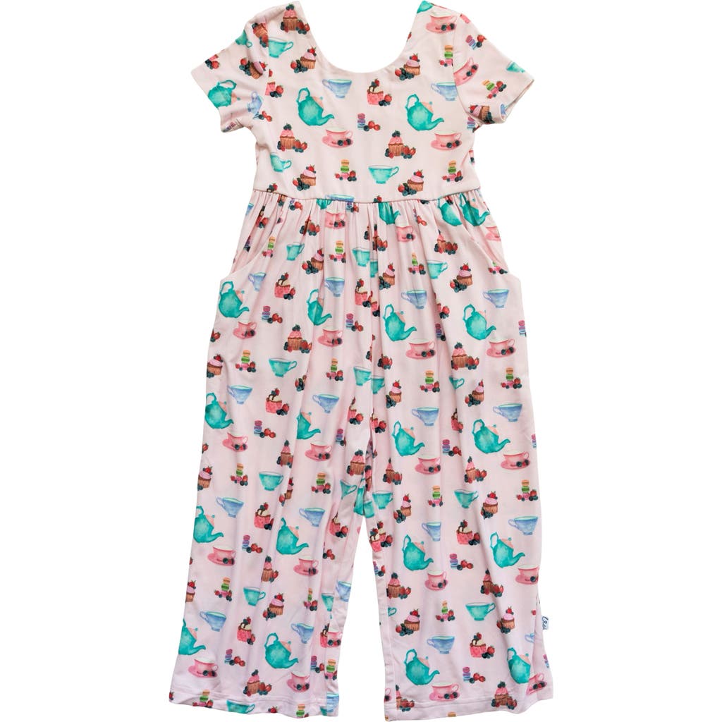 Laree + Co Kids' Lillian's Garden Tea Party Leggy Romper In Pink